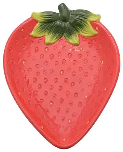 Widdop Cottage Garden Vaisselle en céramique sur le thème des fraises – Assiette à fraises – Vaisselle d'été lumineuse et insolite – Jolie idée cadeau pour pique-nique en plein air