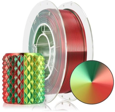 ROSA3D Magic PLA Silk Filament 1.75 mm für 3D Drucker, XMAS Spule 0,3kg, Dreifarbig