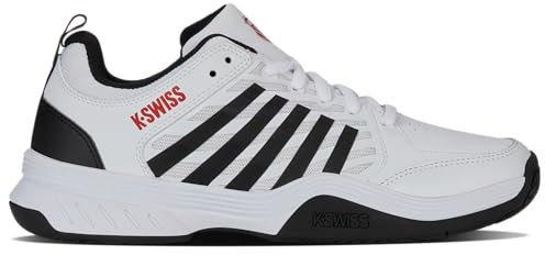 K-Swiss Men's Court Express 2 Tennis Shoe, White/Black/Mars Red, 9 UK