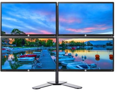 HP Dual monitor Bundle Set - 2x LA2306x 23 Inch Full HD 1080p LCD Monitor, DISPLAY VGA DVI USB Ports, Dual Monitor Leg Base Stand (Renewed)