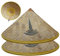 Grtheenumb 2Pcs Rice Hat 14.2'' Dia Bamboo Fiber Hand-Woven Bamboo Hat with Inside Bowl Hat & Adjustable Head Rope Chinese Hat for Kids Outdoor Travel Picnic Fishing Hiking, Rice Hat