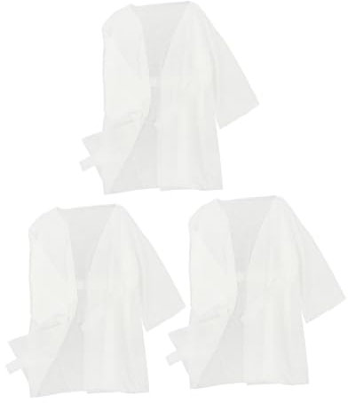 BELLIFFY Lot De 3 Peignoirs Jetables Pour Salon De Spa Et Sauna Peignoirs De Bain Confortables Pour Femme Et Homme