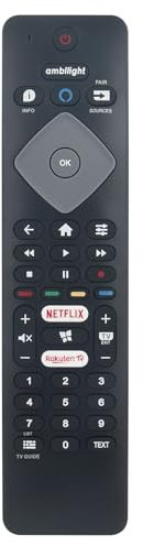 AULCMEET RC4154405/01R Reemplazo de Voz Mando a Distancia Compatible con Philips 4K OLED Smart TV YKF456-009, 996592003182, 996592001457, 398GM10BEPHN0021PH 43PUS7805/12, 43PUS7855/12, 43PUS8105/12
