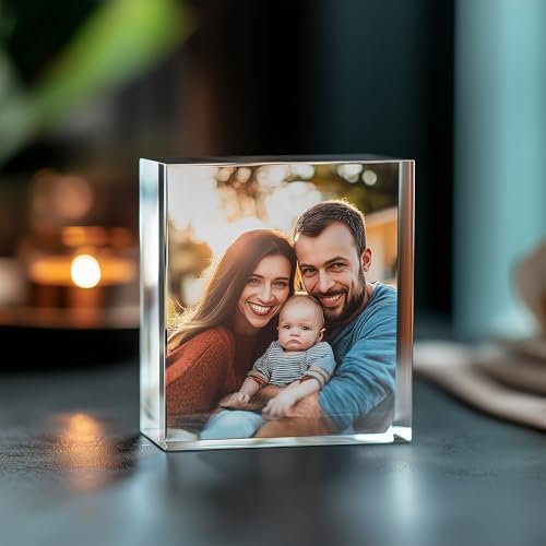 20 x 20 cm Fotoblock mit ihrem Bild aus original PLEXIGLAS - Transparenter Acrylblock, das Foto-Geschenk in brillanten Farben als hochwertige, Geschenkidee mit 3D-Tiefeneffekt in verschiedenen Größen