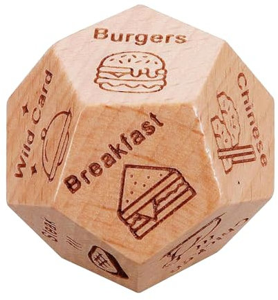 Datums-/Nacht-Würfel, Datumswürfel, Paar-Würfel, Lebensmittel-Würfel, Essenswürfel, Datumswürfel, aus, 3 x 3 x 3 cm, für Geburtstag, Weihnachten, Valentinstag