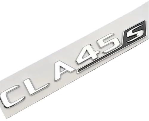 ERAKAFZTTK 3D ABS Chrom Passend for Mercedes CLA 45 S AMG C117 C118 CLA45S Turbo Kofferraumabzeichen Emblem Logo Aufkleber Buchstaben Autozubehör(CLA45S Chrome)