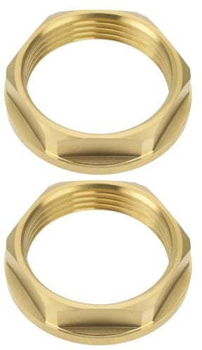 YINETTECH 2pcs 1 1/4 inches BSP Flanged Brass Nuts Basin Waste Back Nuts for Securing Ball Valves Toilet Handles Tank Connectors to Toilet Cisterns