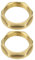 YINETTECH 2 x 3,8 cm BSP-Flansch-Muttern aus Messing, für Waschbecken, Ablaufgarnitur, zur Sicherung von Kugelhähnen, WC-Griffen, Tankanschlüssen an WC-Spülkästen