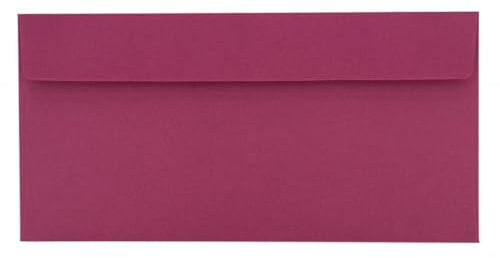 Kuvertwelt Briefumschläge DIN Lang (220x110mm) - Haftklebend - Hochwertige Umschläge in verschiedenen Stückzahlen 25 Stück Briefumschläge DIN Lang haftklebend Himbeer