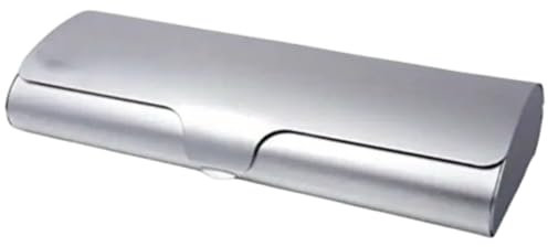 Boolavard Aluminium Hartschalen-Brillenetui, ultraleicht, große Box, mattiertes Brillenetui, 156 x 60 x 28 mm (Silber)