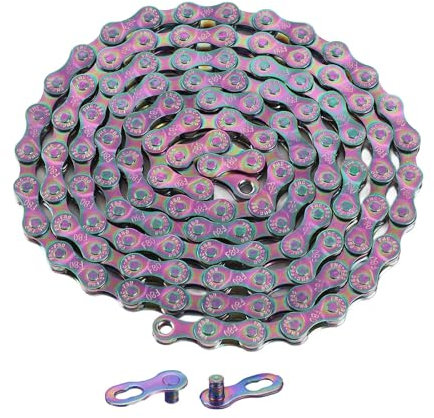 Fahrradkette, 6 7 8 Geschwindigkeitskette Fahrradkette Bunte Mountainbike -Kettenketten Radsportketten Stahlhöhle -Out -Ketten für Road Mountainbike