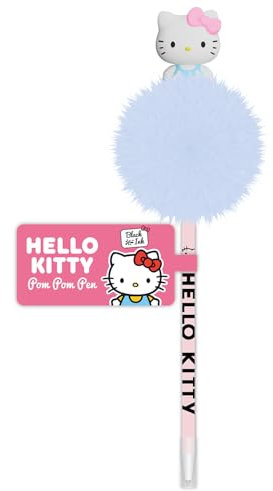 Blue Sky Studios Simpatica penna con pompon di Hello Kitty - gadget anime Sanrio per ragazze - Penne per ragazze perfette per la scuola e l'ufficio
