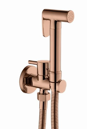 Kit Douchette wc, Pulvérisateur de Toilette pour Bidet Mural Laiton Douchette à Main Bidet Haute Pression Kit de Pulvérisateur de Bidet à Main pour l'hygiène Personnelle (Rose gold)