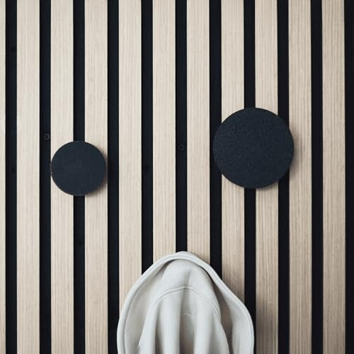 Generisch Runde Haken [ROUND] ohne bohren Akustikpaneele - flexibel montierbar - Haken - Garderobe - Kleiderhaken - Wandpaneele - Garderobenhaken (L (9,5 cm), 3)