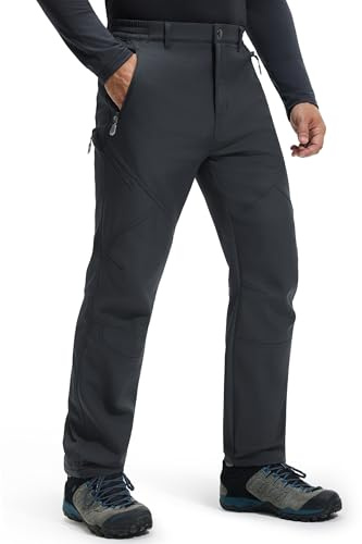 Libin Pantalon Ski Randonnée Homme Imperméable | Travail chauffant hiver chasse escalade Softshell doublé polaire neige treillis militaire moto pluie velo Outdoor