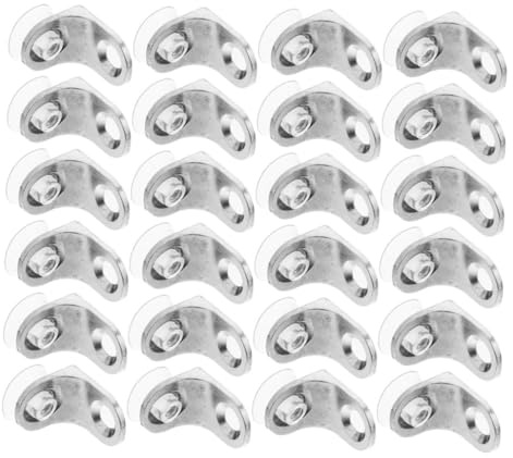 SHINEOFI 30 pièces Lot de Supports Étagère avec Ventouse Fixation Murale Angle Droit pour Étagères Verre Cuisine et Meuble Polyvalents