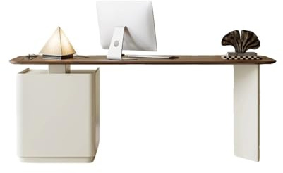 GFHTRELY Computertisch Massivholz Schreibtisch Moderne Büro Einfache Retro Computer Werkbank Gaming-Tisch(140cm)