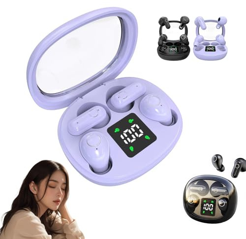 2026 Ultra Mini 2-Pack Bluetooth Earbuds, Mini Sleep in-Ear Earbuds for All Type Ears, Invisible Short-Stem Design Headphones for Side Sleepers & Sports, Waterproof with Mic