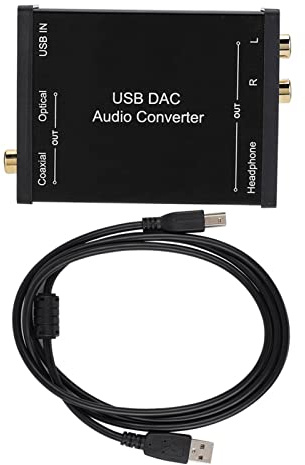 MechKit USB-DAC-Audiokonverter, High-Fidelity-Digital-Analog-Soundkarte mit koaxialem optischem Ausgang für PC, Laptop, Mac, Plug-and-Play