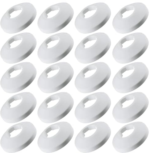 AEUXZA 20 pièces rosaces de tuyaux de chauffage en PVC, cache tuyau blanc à clipser, cache tuyaux pour radiateurs, tuyaux d'eau et passages muraux