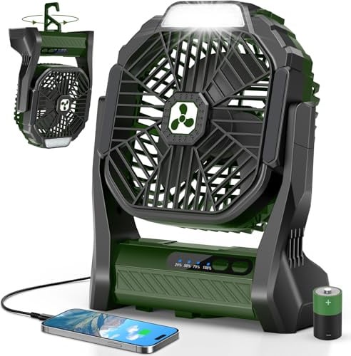PDBEST Batteriebetriebener Ventilator 20000mAh Kabellos Wiederaufladbarer