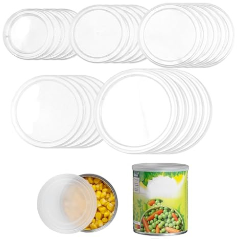 Lot de 25 Couvercle Boite de Conserve, Couvercle Conserve, Couvercle Pot Yaourt, en 5 Tailles Différentes, Convient à Tous Types de Conserves et de Pots de Yaourt