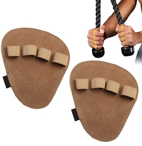 Weight Lifting Grip | Cow Leather Strength Training Hand Guards | Palm Protection, Non-Slip Exercise Gloves, Training Equipment | Ideal For Weightlifting,