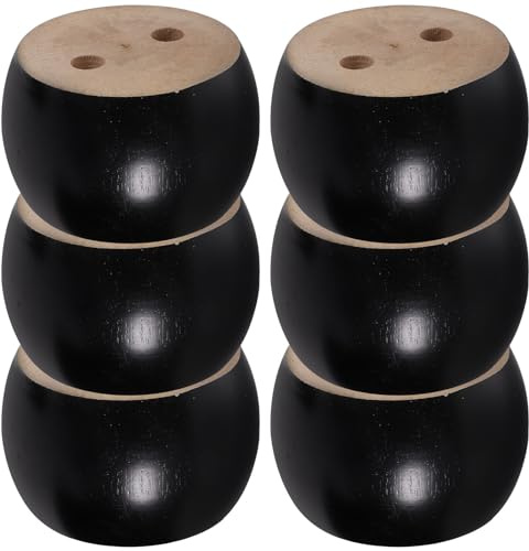 HOMOCONO 6 Stück Möbelbeine aus Massivholz Runde Holzfüße 5X8cm Ersatz für Sofas und Schränke Stabil und Langlebig für Wohnbereich