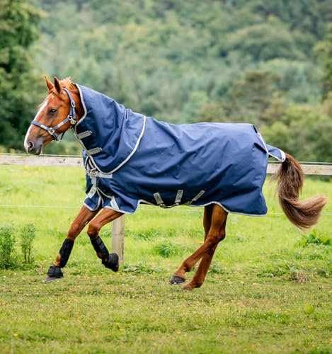 Horseware® Amigo® Bravo 12 Plus Turnout 0g - Navy/Titanium Grey & Silver, 75 inches
