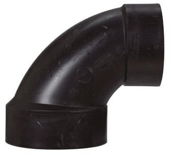 Charlotte Rohrbogen ABS/DWV, 10,2 x 7,6 cm, 90 Grad Schwarz