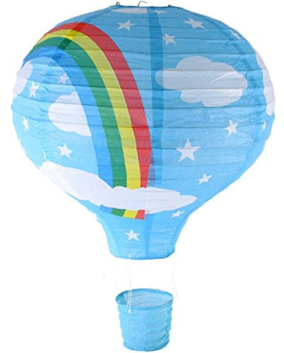 Rainbow Hot Air Balloon Ceiling Light (Paper Lantern Lamp Shade) - BLUE