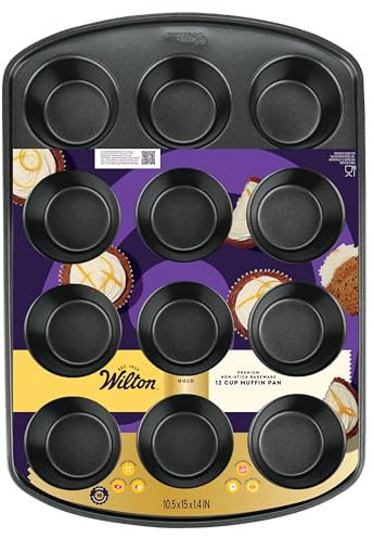 Wilton Muffin and Cupcake Tin Perfect Results, Premium Non Stick Bakeware, 12 Hole