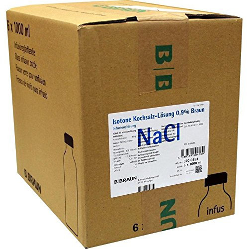 B. Braun Isotone Kochsalzlösung 0,9% Glasflasche, 6 x 1000 ml