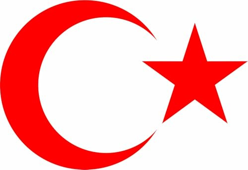AY Yildiz mezzaluna con stella adesivi auto Laptop Handy, Turchia, Istanbul, Vetro, 20 cm