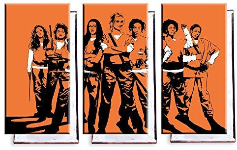 Unified Distribution Orange is The New Black - Dreiteiler (120x80 cm) - Bilder & Kunstdrucke fertig auf Leinwand aufgespannt und in erstklassiger Druckqualität