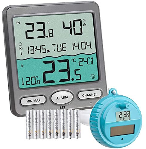 TFA Dostmann Venice Poolthermometer, 30.3056.10, zur Überwachung der Wassertemperatur in Pool, Teich oder Whirlpool (mit Batterien)
