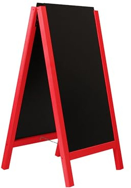 Chevalet stop trottoir avec 2 ardoises amovibles cadre bois rouge vin dimensions 117 x 60 cm - Fabrication Française