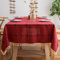 Pahajim Tischdecke Rechteckig Baumwolle Leinen Tischdecke Abwaschbar Elegante Karierte Tischdecke mit Quasten Küchentischabdeckung für Speisetisch,Outdoor(Rot, 140 x 200 cm)