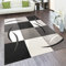 Paco Home Tapis De Salon en Diff. Coloris Et Tailles Motif Carreaux Rayures Design 3D Poils Ras, Dimension:120x170 cm, Couleur:Noir-Blanc