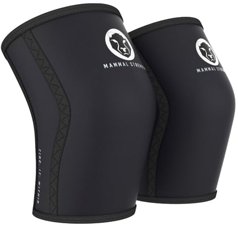 Mammal Strength Ginocchiere (1 paio) - V2 - Supporto per ginocchiere avvolgenti di alta qualità, compressione in neoprene da 7 mm (Back S)