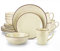 vancasso Tafelservice Set, Navia Geschirrset aus Steingut, 16 teilig Kombiservice, Vintage Aussehen, Natur Design, beige gelb