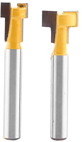 2PCS T-Slot Cutter Router Bit, 1/4 Inch Shank Keyhole Router Bit T-Slotting Cutter Bit, Woodworking Milling Cutter Chuck, Cnc Spoilboard Surfacing Router Bits