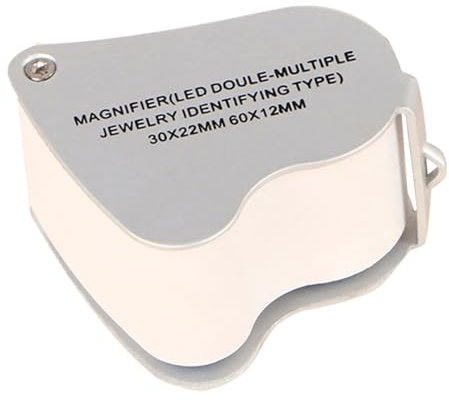 Meichoon Lupe,Faltbar mit LED-Lichtern Tragbar Taschenformat,30x /60x,Beleuchtete Lupe für Senioren Juweliere Sammler Arzt,UC11