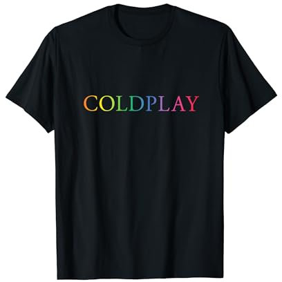 Coldplay Offizielles Logo T-Shirt, Herren, Schwarz, S, Kurzarm, Klassische Passform, T-Shirt, Musik, Exklusive Amazon Edition mit Coldplay-Logo