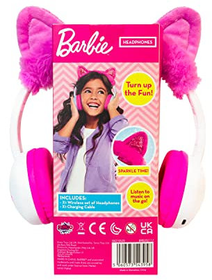 Sinco Creations Barbie Casque sans Fil Bluetooth avec contrôle du Volume intégré