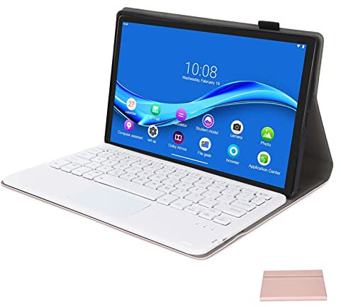 Zunate Custodia con Tastiera per M10 Tablet, Custodia Protettiva in Pelle con Custodia in Pelle PU con Tastiera Bluetooth Wireless per M10 FHD Plus 10.3in X606F(Oro Rosa)