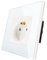 CNBINGO Prise Murale Electrique 16A - Prise Encastrable Standard Extra Plate - Single Prises de Courant Alternatif Panneau - Avec Panneau en Verre Trempé Blanc
