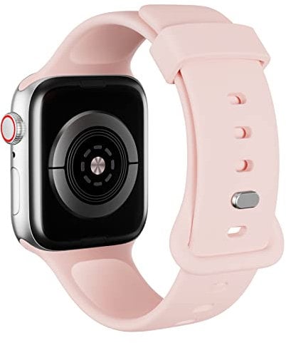 AOTUAO Cinturino Compatibile con Apple Watch Cinturino 41mm 40mm 38mm, Sportivo Silicone Cinturini di Ricambio per iWatch 9 8 7 6 5 4 3 2 1 SE, Pink Sand