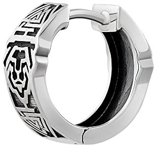 cai Herren Single Creole 925/- Sterling Silber 1,4cm Matt Silbergrau 274210093