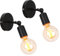 iDEGU 2 Stücke Industrie Wandleuchten, E27 Wandlampe Innen Vintage Lampenschirm aus Metall 180 ° Einstellbare Metall Wandbeleuchtung für Schlafzimmer Badezimmer Flur Wohnzimmer (Schwarz)